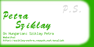 petra sziklay business card